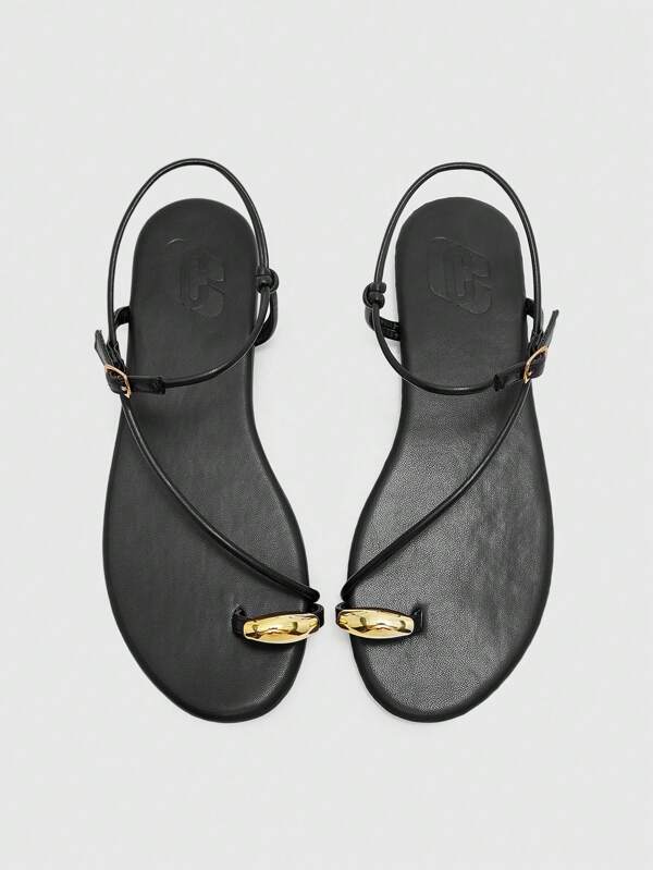 CUCCOO BIZCHIC Women's Flat Round Toe Strap Shoes, Fashion Beach Resort Flat Sandals