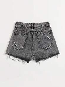 女士牛仔短裤 - 深灰色 - 查看 2