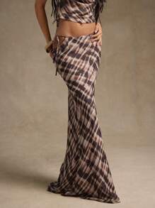 Hauture Minirock für Damen mit Karo-Muster und Knotendetail