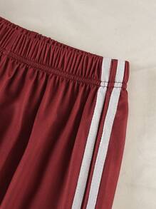 SHEIN Explorewe 2pcs/Set Tween BoysCasual Sports Digital Print T-Shirt And Shorts Outfit, Suitable For Leisure, Sports, School, Summer, Back To School 2025 - Burgundy - View 8