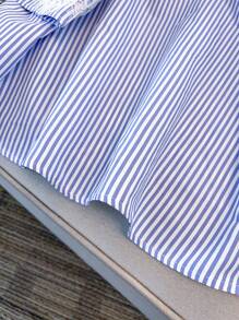 Regalyn Maglietta ampia a righe e stampe per donne di taglia grande, semplice con collo rotondo, con inserti in pizzo, adatta per uscire, vacanze, stile boho estivo