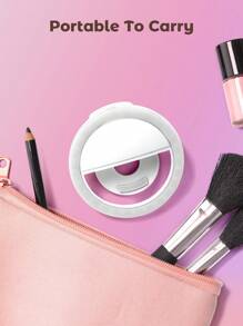 Teckwe Anneau lumineux pour selfie rechargeable, clip-on portable à 4 niveaux de réglage pour la photographie de smartphone, la vidéo, le maquillage des filles. Indispensable pour les vacances d'automne et d'hiver, le camping, les vacances. Accessoires de vacances, fournitures de camping.