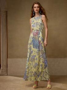 MOTF Robe à imprimé floral avec ceinture - Multicolore - Voir 5