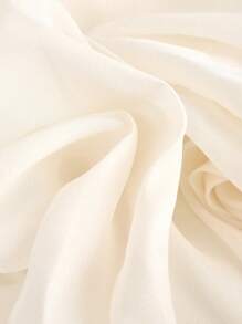SHEIN Tween Girls Elegant Cream White Organza Bubble Hem Mini Dress,Spaghetti Straps Ruched Fitted Party Dress For Summer Birthday Weddings Graduations - Apricot - View 6