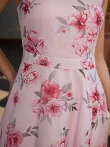 ZEYLAH Váy xòe không tay in họa tiết, phong cách nghỉ dưỡng mùa hè lãng mạn - Nhiều màu - Xem 2