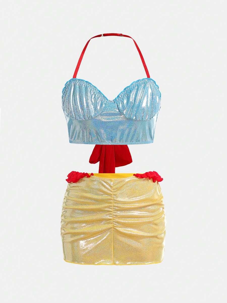 少女闪光海美人鱼鱼尾服装 - 彩色 - 查看 1