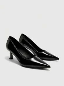 CUCCOO BIZCHIC Women's Fashion Elegant Pointed Toe Flower Decor Slingback High Heel Pumps