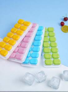 Silicone Ice Cube Tray, Easy To Release And Flexible Ice Mold, 14 Bars, Spill-Proof And Removable Lid, Stackable Ice Cube Container, Kitchen Utensils