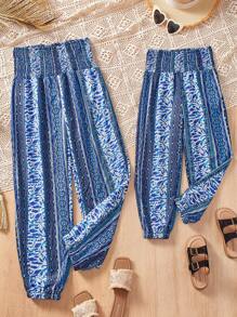 Tween Girls Casual Simple Blue Comfortable Vacation Pants - Blue - View 8