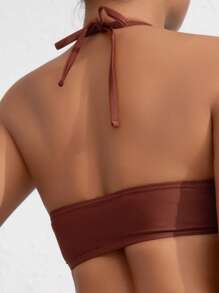 Swim Chiccia Summer Fashionable Hot-Selling Sexy Solid Color Starfish Jewelry Design Bikini Swimwear Set - Rust Brown - View 6