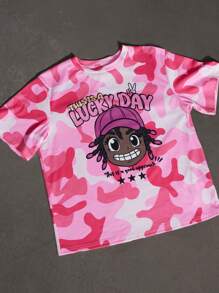 Coolane Kids Tween Boys Spring/Summer Streetwear Graphics Tees - Pink - View 3