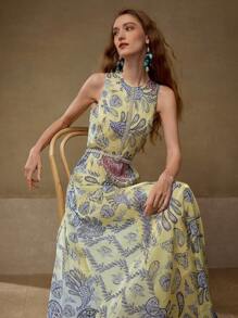 MOTF Robe à imprimé floral avec ceinture - Multicolore - Voir 1