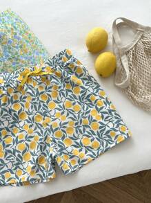 Flirla Conjunto de 2 piezas de shorts con estampado floral para mujer tallas grandes, ropa casual de vacaciones y para el hogar