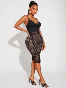 SHEIN SXY Mallas cortas leopardo transparentes y sexy, para primavera/verano
