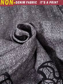 SHEIN ChillGRL 3 件套青少年女孩连帽衫、胸罩上衣和蝴蝶印花阔腿针织裤，个性化校园风格，适合返校、春夏秋装、秋季服装 - 黑色 - 查看 8