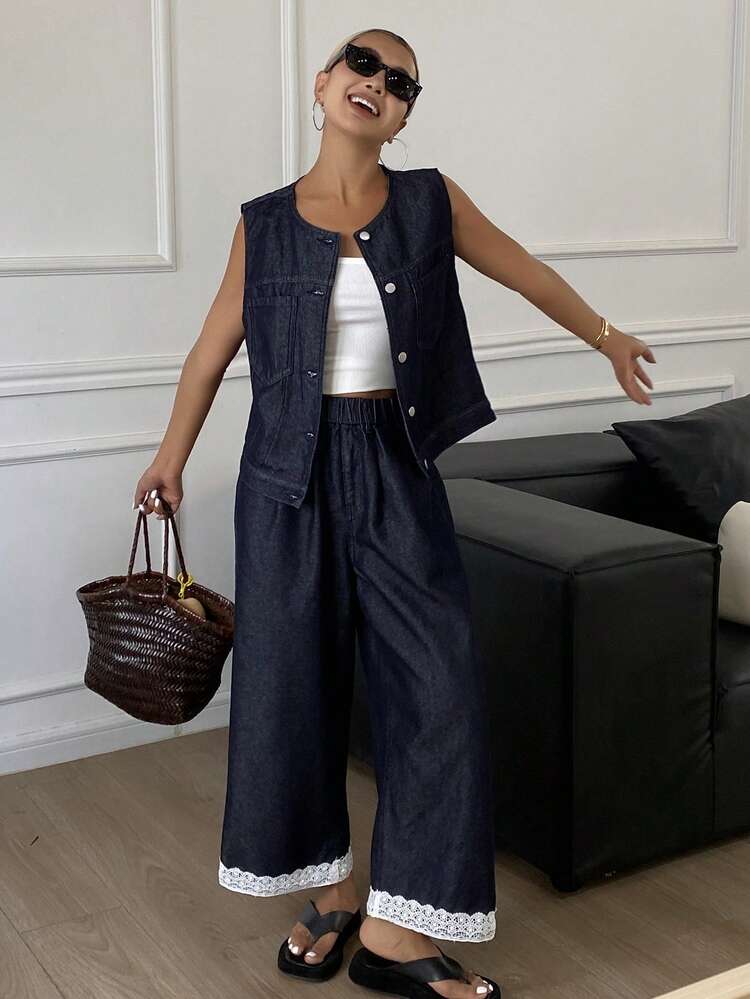 Women Denim Two Pieces Outfits
