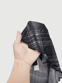 ROMWE J-Fashion Y2K Cute Tie Front Plaid T-Shirt For Women, Summer