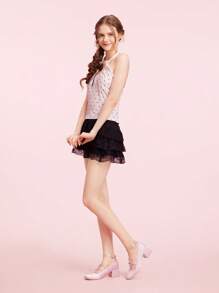 CUCCOO DOLLMOD Women's Pink Satin Mary Jane Platform Pumps - Pink - View 6