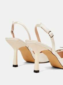 CUCCOO HITCHD 女士尖头水钻蝴蝶装饰细高跟鞋优雅浪漫缎面正装鞋，非常适合伴娘、正式活动、婚礼、派对