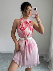 Chiquease Batik-Muster Träger Strandkleid