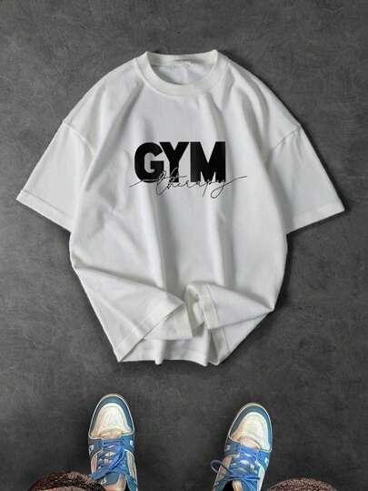 Sport MetroGents Herr-T-shirt med rund hals och tryck, kortärmad, för vardagsbruk