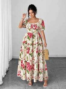 Elenzga Váy in hoa hồng Pháp thanh lịch, lãng mạn, cá tính, cỡ lớn dành cho nữ, thích hợp cho mùa hè, mùa tựu trường, tốt nghiệp, ngày lễ, ngày lễ tình nhân, lễ hội âm nhạc, ngày của mẹ, halloween, lễ tạ ơn, lễ phục sinh, ngày quốc khánh, vũ hội, hẹn hò, tiệc tùng, đi chơi - Nhiều màu - Xem 9