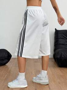 Coolane 女式字母侧条纹松紧腰短裤