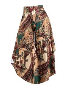 EMERY ROSE Plus Size Women Loose Paisley Print Asymmetric Hem Wide Leg Pants Fall Cloth For Women - Multicolor - View 6