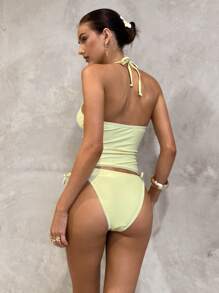 Swim Glamine Sweet Cherry Gingham Print Bikini Set For Summer Beach Vacation - Multicolor - View 2