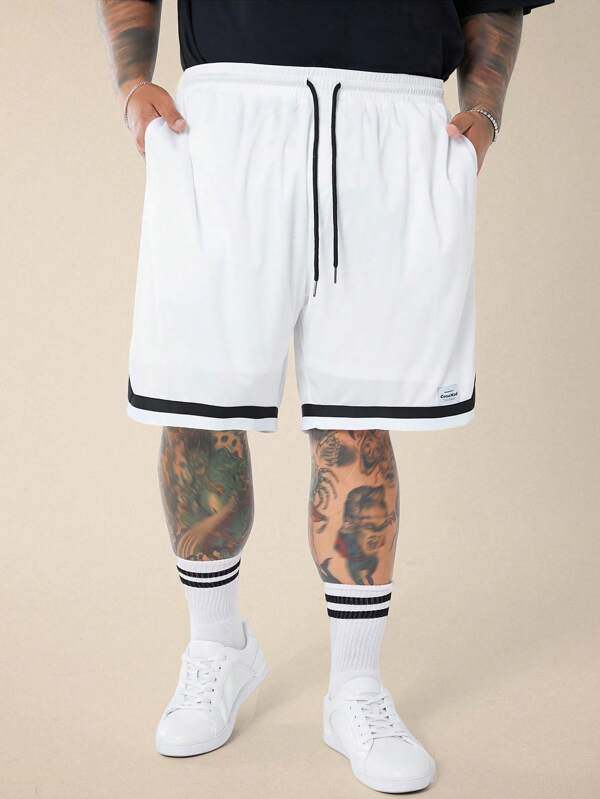 EASEVO Pantalones cortos de baloncesto de corte recto, sueltos y con cordón de cintura media, de punto, de talla grande para hombre, adecuados para el verano y el uso diario, pantalones cortos de sudadera casuales blancos para salir, para regalos de esposo o novio, escuela, estilo de los 2000