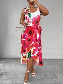 SHEIN Clasi Plus Size 2szt/zestaw Top i spódnica Camisole, modne na lato - Wielokolorowe - Zobacz 5