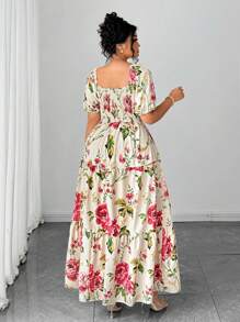 Elenzga Váy in hoa hồng Pháp thanh lịch, lãng mạn, cá tính, cỡ lớn dành cho nữ, thích hợp cho mùa hè, mùa tựu trường, tốt nghiệp, ngày lễ, ngày lễ tình nhân, lễ hội âm nhạc, ngày của mẹ, halloween, lễ tạ ơn, lễ phục sinh, ngày quốc khánh, vũ hội, hẹn hò, tiệc tùng, đi chơi - Nhiều màu - Xem 2