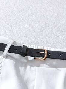 GlowEve Women's White Patch Pocket Belted Wide Leg Shorts