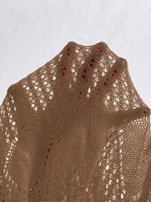 Weeklong 大码女式轻质镂空针织长款开衫，修身版型，休闲度假装，适合度假、派对和日常通勤，春夏季