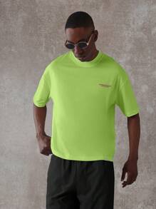 SUMWON 夏季舒适棉质 T 恤，带有咖啡店印花信息，休闲街头服饰节日都市时尚柔软超大设计