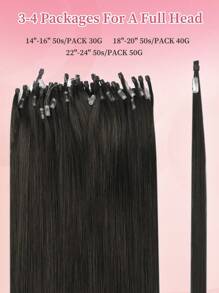 50股微链接发真人发 NC# 自然黑色微环接发丝滑直发微珠接发女士