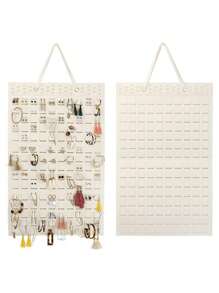 1Pc Felt Hanging Jewelry Organizer, Earrings Storage Hanging Bag, Wall Hanging Jewelry Display Shelf, Necklace Ring Earrings Storage Bag, Jewellery Organizer,Simple Multifunctional Felt Jewelry Display Case Valentine's Day - Multicolor - View 9