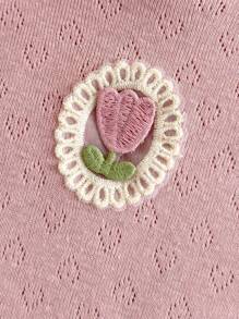 Loomiva 2pcs/Set Baby Girl Cartoon Strawberry Pattern Knit Soft Crew Neck Sleeveless Pullover Top Set - Multicolor - View 3