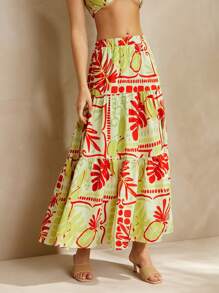 L'Amorae 全身印花开衩至大腿休闲度假裙 - 彩色 - 查看 2