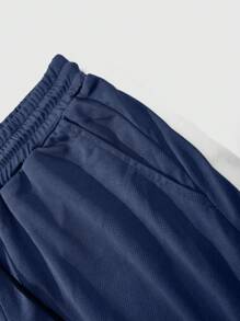 Manfinity LEGND Pantalones cortos multifuncionales casuales para hombre 2 en 1, pantalones cortos de 2 colores contrastantes con estampados de cruz y eslogan, cintura con cordón y elástico con bolsillos, adecuados para gimnasio, entrenamiento y deportes, gran regalo para esposo o novio
