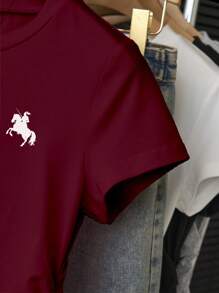 INAWLY Women's Waist-Defined T-Shirt, Newest Summer Design With Knights Printed Pattern