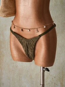 SHEIN ICON 2pcs Women Beach Holiday Lace Backless Halter Bra & Brief Bikini Set, Summer, Y2k Clothes Women, Western Wear Women