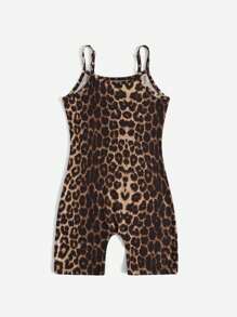 SHEIN Tween Girl Leopard Print Cami Jumpsuit