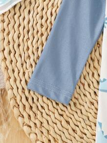 SHEIN 婴幼儿男童恐龙印花拉链连体泳衣（含帽子）套装 - 彩色 - 查看 5