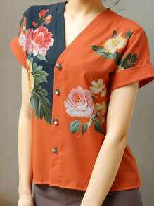 EMERY ROSE Minimalist Commuter Blouse, Fashionable Suitable For Summer - Multicolor - View 4