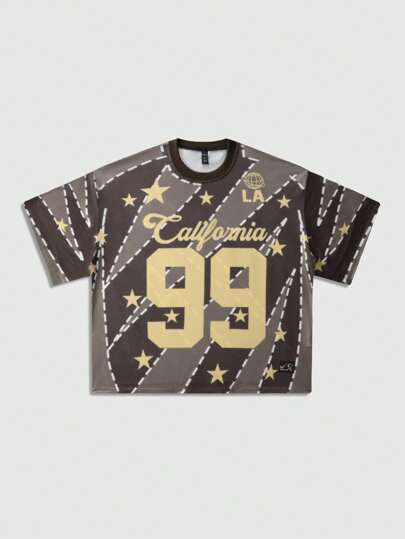 Street Life Men's Streetwear Mesh Fabric Sports Short Sleeve T-Shirt, Sports Jersey