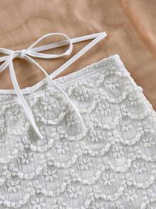 Soleia Women Holiday Summer White Floral Lace Cami Top And Split Skirt Set, Casual For Dates, Afternoon Tea, Parties, Music Festivals, Boho Vacation Lace 2 Pieces Set Crochet Skirt Set White Skirt And Top Set Beach Outfits For Woman Skirt Set