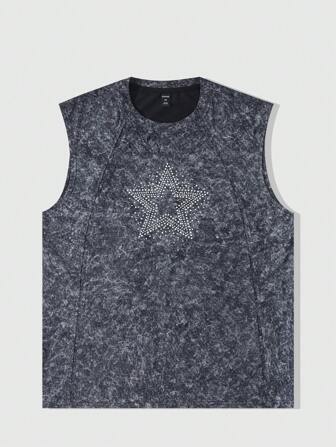 Street Life Men's Summer Casual Pentagram Star Diamond Pattern Tank Top