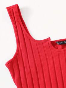 SHEIN EZwear Women Solid Color Cami & Shorts Knit 2 Pieces Set, Fashionable Outfit For Summer