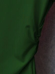 INAWLY Women's Waist Gathered T-Shirt, Minimalist & Elegant Style For Summer - Dark Green - View 4